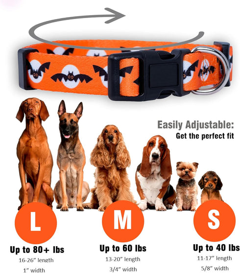 Native Pup Halloween Dog Collar, Spooky Fall Themed Horror Costume Collars for Small, Medium, Large Breeds (Medium,