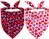 Kunovate Valentine's Day Dog Bandanas 2 Pack, Hearts Dog Bandana Reversible Triangle Bibs