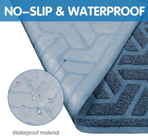 UPSKY Cat Litter Mat | Large Litter Box Mat 35" x 24" Soft on Kitty Paws, Waterproof and Scatter Control
