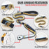 Tactical Dog Leash for Large Dogs, Heavy Duty Elastic Bungee with Car Seat Belt Clip, Brown