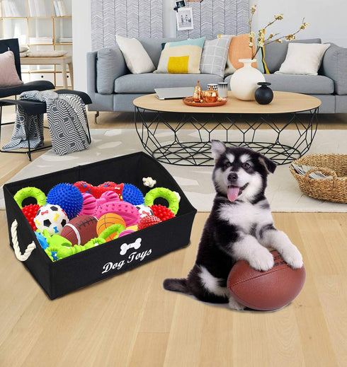 Morezi Large Dog Toy Bin - Puppy Shallow Toy Baskets for Dog Toy Storage, Perfect for Living Room, Playroom, Closet