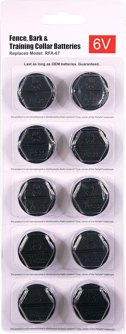 Long Lasting Japanese Powered Battery for All Fence Collars, Model RFA-67, 10 Pack