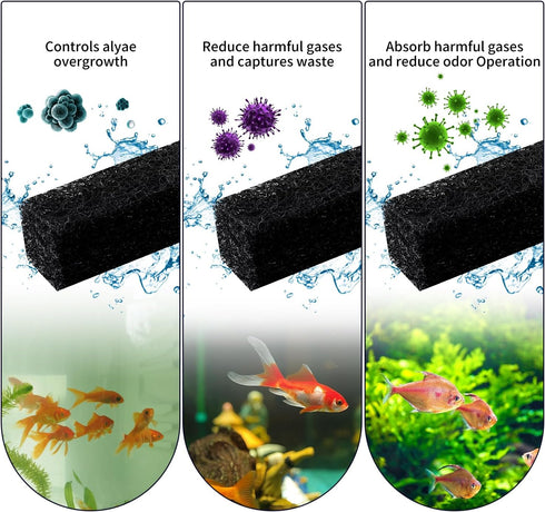 6PCS Filter Pads for Aqueon, Carbon Reducer Sponge Replacement Filter Cartridges for Quietflow LED PRO