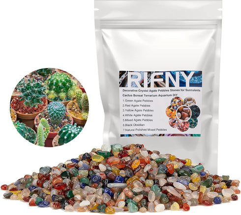 Decorative Polished Rocks, 0.3" Gravel for Plant Pots, Succulents, and Aquarium Fish Tank Decorations (1.5 LB)