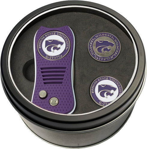 Team Golf NCAA Gift Set with Switchblade Divot Tool, 3 Double-Sided Magnetic Ball Markers, Patented Design