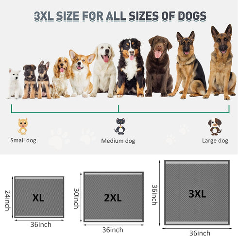 36"x36" Boscute Charcoal Super Absorbency Puppy Pads, Activated Carbon Odor-Control XXXL Leak-Proof Pet Training Pee