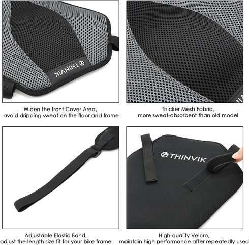 Thinvik Bike Sweat Guard & Frame Protector Cover, Sweat Absorb to Prevent Bicycle Corrosion for Indoor Cycling