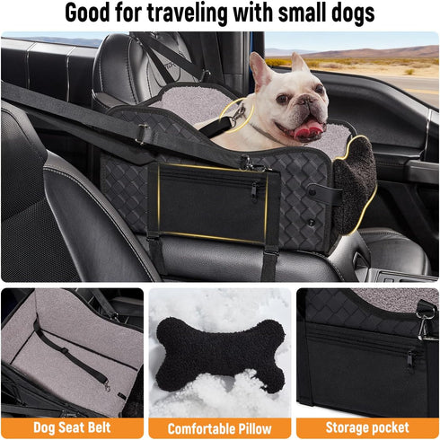TKYZ Center Console Dog Car Seat,Pet Puppy Middle Console Dog Car Seat for Small Dogs (Full-Size Truck Black)