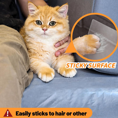 Anti Cat Scratch Furniture Protector, 12PCS Double Side Couch Protector, Clear Cat Scratch Deterrent Tape
