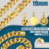 Gold Dog Chain Collar 19mm Cuban Link with Snap Buckle, 18K Gold Plated Metal for Puppy Small Medium Large Dogs (16")