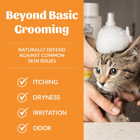 Omega-3s, 97% 16oz, 2-Pack Skout's Honor Probiotic Cat Shampoo & Conditioner with Avocado Oil & Natural, Paraben