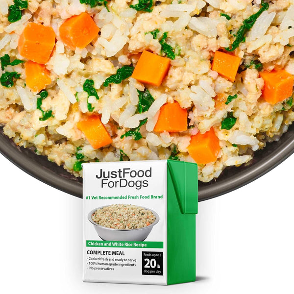 JustFoodForDogs Pantry Fresh Wet Dog Food, Chicken & White Rice Human Grade Recipe, Complete Meal or Topper - 12.5 oz