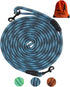 Long Dog Leash Tie-Out Check Cord, 16FT/30FT/50FT/100FT Heavy Duty Recall Training Rope Leash for Dogs