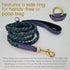 Blazing Paws Vibrania 6 Ft Super Soft Braided Leather Dog Leash, Heavy Duty with Side Ring, Teal Green Blue