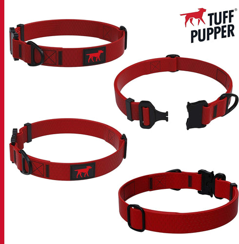 Tuff Pupper Waterproof Action Collar for Dogs, Heavy Duty Tear Proof Dog Collar with Rust-Proof Metal Hardware