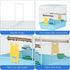 Travel Bird Cages for Cockatiels, Parrot Cage Starter Kit with Stand Accessories for Small Birds (Blue)