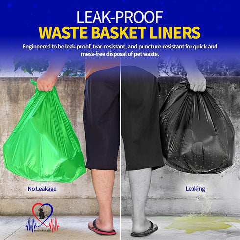 3.1 3-Pack 10 Pet Fit For Life Gal Leak-Proof Wastebasket Liners - of Medium Bags for Dog Droppings, Lawn, Garage