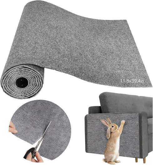 kathson 3.28ft Bunny Scratch Pad, Self Adhesive Rabbit Scratching Mat for Couch
