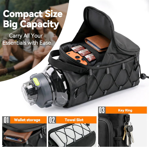 RIBOTS N52 21-40oz Magnetic Gym Bottle Bag: Dual-Sided Magnetic Gym Bag with Front Phone Mount - Magnet Gym Bottle Bag