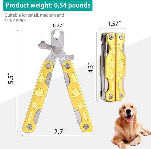 Pet Nail Clipper for Thick Nails - Heavy Duty Dog Toenail Clippers for Large Dogs with Nail File