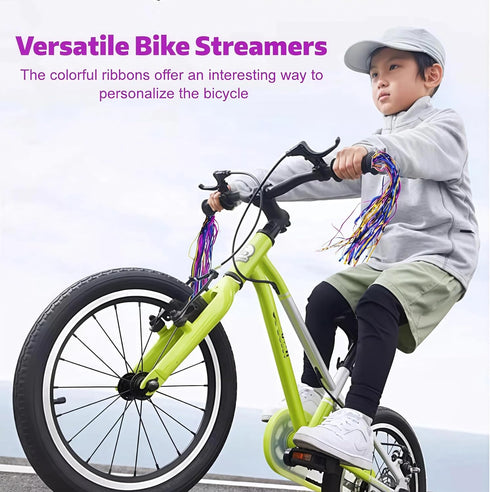 UPSTORE 2Pairs 30cm/11.8inch Long Colorful Kids Children Scooter Bike Tassel Ribbon Handlebar Streamers Pom-pom Pair