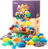 CHIWAVA 60PCS 4.1'' Furry Cat Toy Mice Rattle Small Mouse Kitten Interactive Play Assorted Color