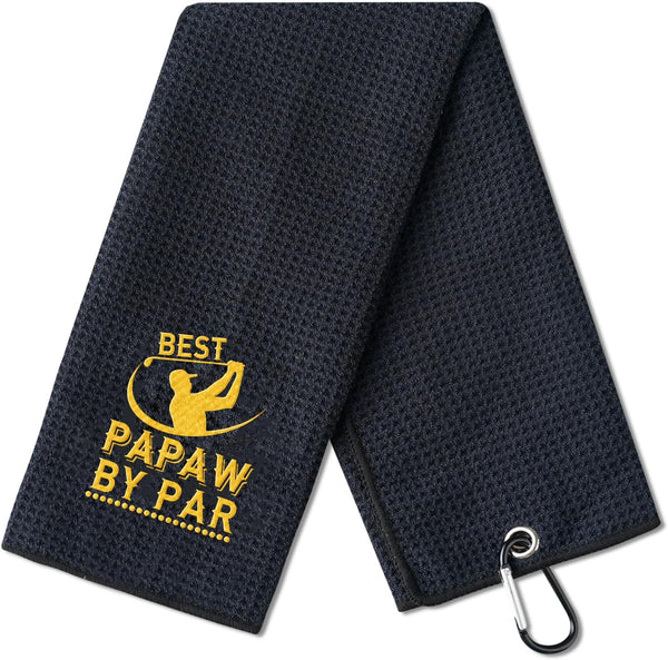 Papaw Gifts Golf Towel, 40 x 60cm Microfiber for Golf Bags, Best Papaw by Par