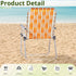 UDeuxff Set 2, 260 LBS Folding Webbed Oversized Lawn Chairs of High Beach Chair for Adults Heavy Duty, Portable Patio