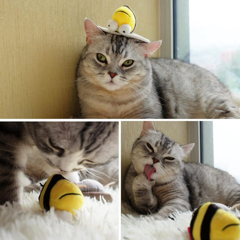 Gigwi Interactive Cat Toys, Animal Sound Bird/Mouse/Bee Interactive Squeaking Toys for Cats