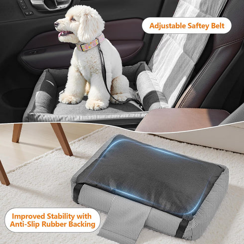 25lbs, Dog Car Seats for Small Dogs, Detachable Soft Cotton Cushion, Comfort Pet Travel Dog Bed, Puppy Car Seat