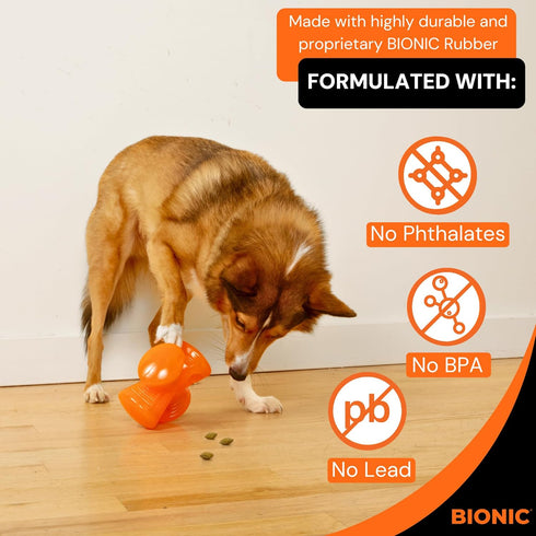 BIONIC Stuffer Treat Dog Toy, High-Visibility Treat Dispenser, Great for Redirected Chewing