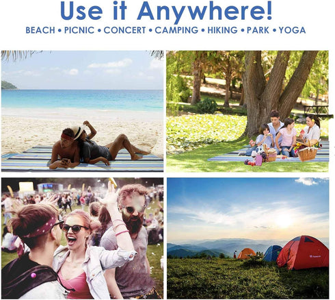 GIVERARE Picnic Beach Blanket, XL Sandfree Waterproof Outdoor Camping Blanket, Quick Drying
