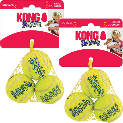 KONG - Squeakair Ball - Dog Toy Premium Squeak Tennis Ball, Gentle