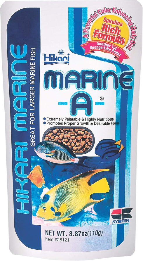 Hikari Marine-A Pellets Fish Food for Larger Marine Fish, 3.87 oz