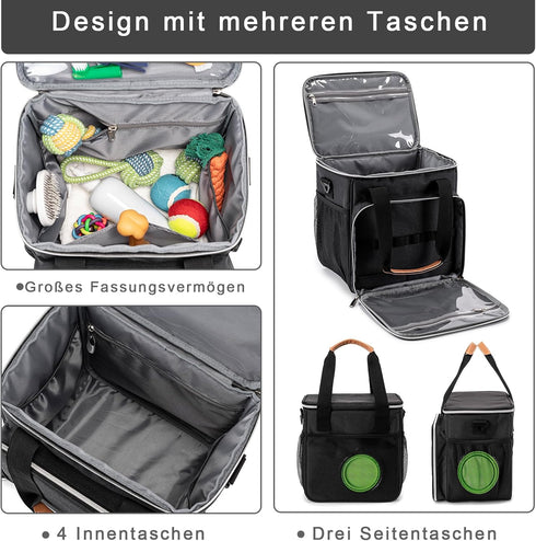 Dog Grooming Supplies Organizer Tote - Black, Perfect for Grooming Tools