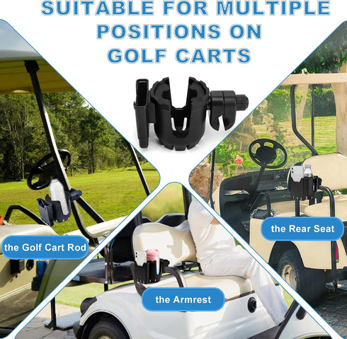 Universal Golf Cart Cup Holder with Phone Holder - Accessories for EZGO/Club Car/Yamaha & Most Golf Carts