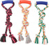 Mammoth Flossy Chews Color Twin Tug with Handle, Premium Cotton-Poly Rope Tug Toy for Small Dogs, Interactive Dual Tug