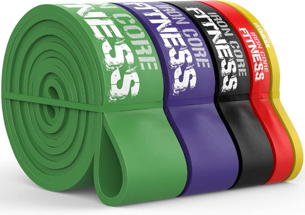 Pull Up Assistance Resistance Bands by Iron Core Fitness - Strength Training at Home or Gym with Ebooks Included