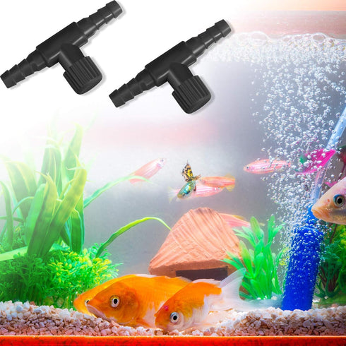 30 Pieces Aquarium Valve Set - 2-Way Fish Tank Air Control Valve T Shape Connector for 4 mm Air Tube