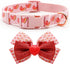 azuza Valentine's Day Dog Collar - Removable Bowtie with Pink Sparkly Hearts Pattern for Small Dogs