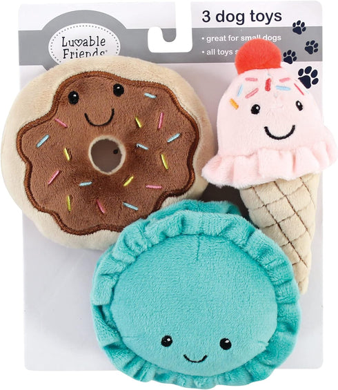 Luvable Friends Plush Dog Toy, Unisex Baby Squeaky Toy with Rope
