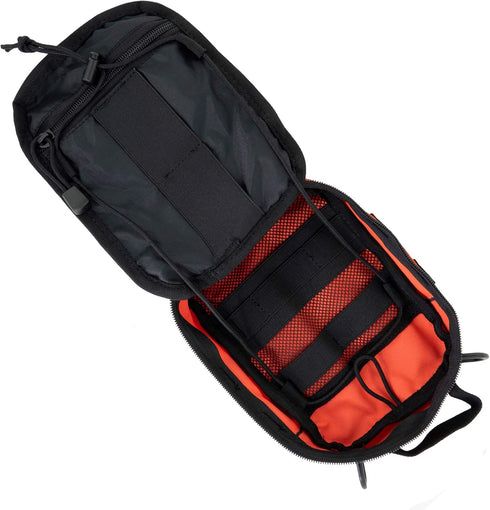 LINE2design First Aid (Ifak) Pouch, EMS Bag for Tactical EDC Rescue Utility Gear, Includes USA Patch - Orange