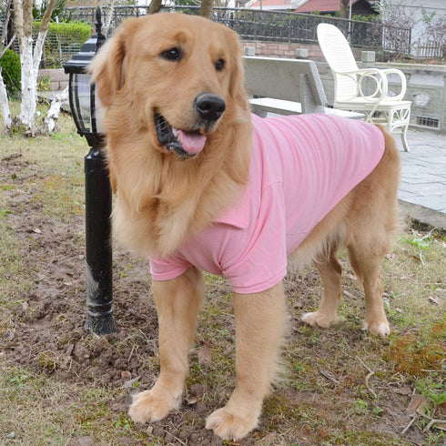 lovelonglong Basic Dog Polo Shirts – Premium Cotton T-Shirts for Large Medium Small Dogs, Pink XS, Two-Button Collar