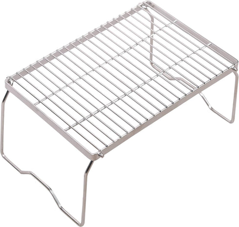 REDCAMP 17" Large Folding Campfire Grill - Heavy Duty Stainless Steel for Outdoor Cooking