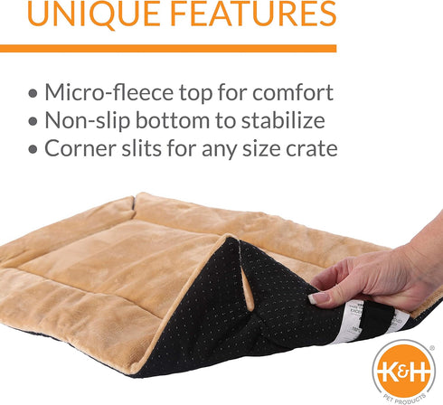 K&H Pet Products Self-Warming Crate Pad, Tan, X-Small 14 x 22 Inches