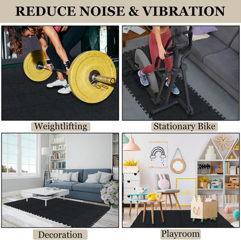 24 11 11 0.32 inches, BXI Puzzle Exercise Mat Pcs, x x High Density Noise Reduction Puzzle Felt Rug Mat, Non Slip