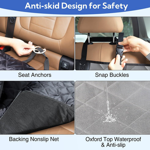 Hammock 600D Kytely Dog Car Seat Cover for Back Seat,Waterproof with Mesh Window, Anti-Scratch Nonslip Car Seat
