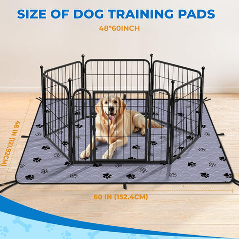 2 Pack 48''x60'' 8 Fostanfly Non-Slip Washable Pee Pads for Dogs, Extra Large Ultra-Absorbent and Leak-Proof Reusable