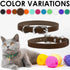 BRONZEDOG Leather Cat Collar with Bell, Non-Breakaway Kitten QR Tag for Cats/Mini Dogs (9" - 12", Brown & Silver)