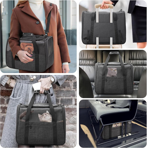 15lbs JUNGYOUN Premium Cat Carrier - Pet Carrier for Cat & Small Dogs up to - Airline Approved Travel Dog Carrier